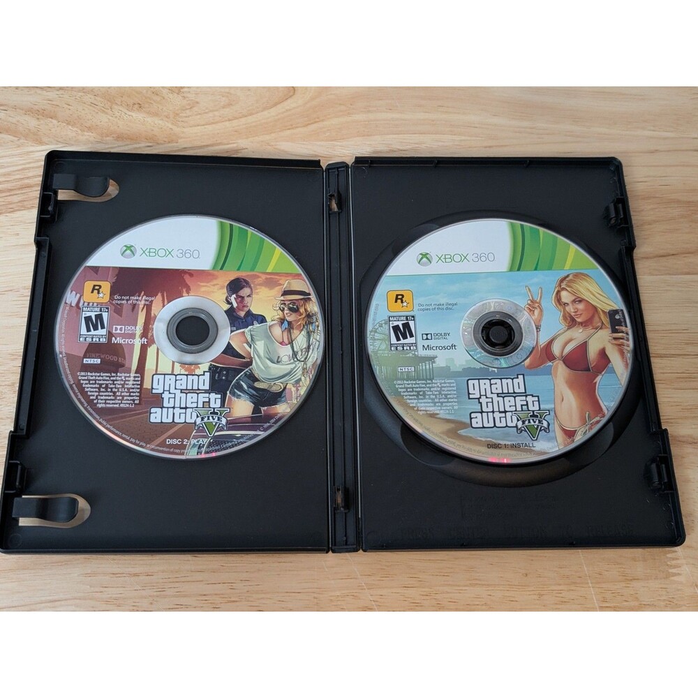 Grand Theft Auto V GTA 5 Microsoft Xbox 360 2013 2 Discs Only Tested